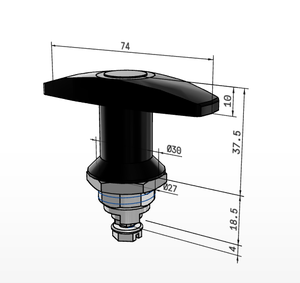 Cerradura de un Cuarto de Giro K0526, de Zinc - Product Image 3