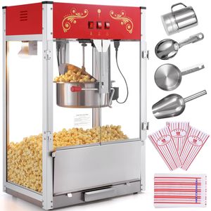 Máquina para Hacer Palomitas de Maíz de Gran Capacidad, 16 oz, 1615W, con Vidrio Templado, Incluye Máquina para Hacer Palomitas de Maíz de 1615W - Product Image 1