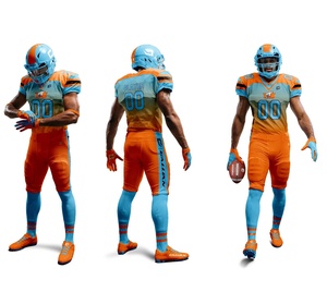 Ropa de partido profesional Uniformes de fútbol americano Hombres Jóvenes Adultos Equipos Diseño sublimado Jersey Conjuntos cortos integrados - Product Image 5