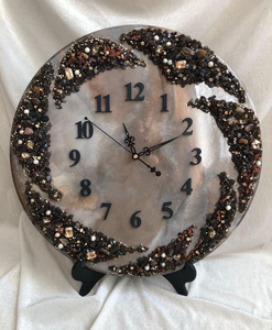 Bohemian Resin Wall <b>Clock</b> Round Analog Quartz Design Decorative Home Living Room Artistic Abstract Pattern <b>Silent</b> Timepiece - Product Image 1