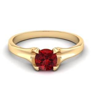 Bague en or massif 14 carats REYES de haute qualité avec pierre précieuse grenat taille brillant rond de 0,84 carat, bague de naissance, bijoux fins - Product Image 6