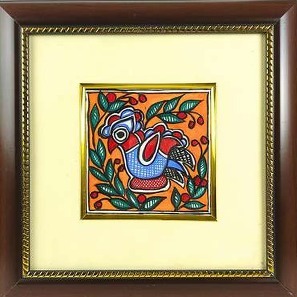 Pintura Madhubani de Bihar en Metal Hecha a Mano, Arte Folclórico Tradicional de Mithila, Decoración de Pared 3D Completa - Product Image 2