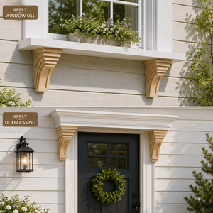 Solid Wood Corbel Carved Wooden Bracket Decorative Support for Wall Shelf Window Doorway Architectural Home Decoration - Product Image 6