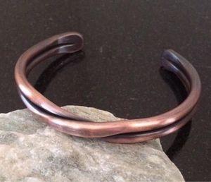 Stylish Copper <b>Bracelet</b> For Yoga Meditation And Holistic Healing Lifestyle With Adjustable Handmade Open Cuff Design - Product Image 1