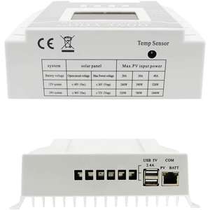Controlador de Carga Solar Monofásico Goyocar MPPT 60A para Sistemas de 12V y 24V con Sensor de Temperatura y Puerto USB - Product Image 1