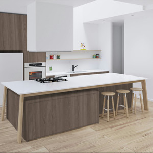 Juego de Muebles de Cocina Modernos Personalizados JY Project, Gabinetes de Cocina de Madera RTA con Isla, Gabinetes de Cocina Modulares de MDF y Contrachapado - Product Image 4