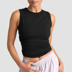 Open Back Gym Tank <b>Top</b> Cropped Sleeveless Muscle Fitness Slim Fit Breathable <b>Padded</b> Built in Bra Moisture Wicking <b>Vest</b> <b>Top</b> - Product Image 5