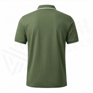 Polo de Manga Corta para Hombre con Estampado Geométrico Verde, con Cierre, Tejido de Punto de Secado Rápido, Estilo Golf - Product Image 2