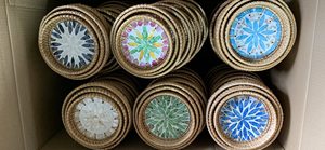 Inlaid Lacquer Rattan Tray Vintage Style Shell Rattan Tray Mosaic Shell Rattan Tray Shell Rattan <b>Square</b> Tray Handwoven Rattan - Product Image 5