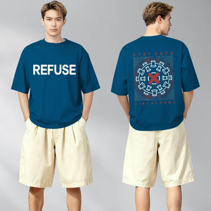 Camisetas de Algodón Oversize para Hombre con Bordado Pesado, de Alta Calidad, Lavado Ácido, Estilo Urbano y Gimnasio - Product Image 4