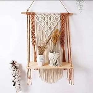 MORE Décoration murale en macramé bohème indien en coton tissé à la main pour chambre à coucher, couloir, chambres d'enfants et d'adolescents, toutes occasions - Product Image 1
