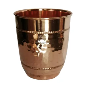 Pure Copper Hammered Hand Made Shot Glass with Beaded Border for Copper Glass Tumble Drink Ware & Serveware Health Benefits