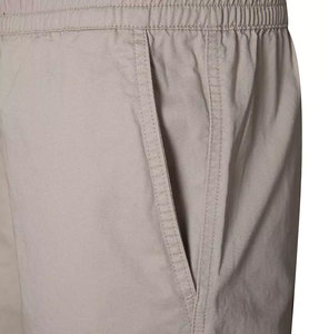 Men Solid Color Cotton Shorts Mid Waist <b>Drawstring</b> Casual Woven Cotton Short - Product Image 3