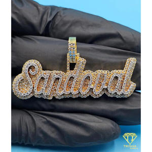 Iced Out Luxury <b>Name</b> Pendant Custom Moissanite Diamond Hip Hop Necklace Bling <b>Chain</b> Jewelry - Product Image 4