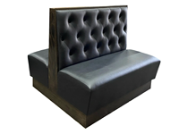 Banc de restaurant double commercial rembourré en vinyle avec base en bois |   Banquette rembourrée sur mesure pour café et hôtel