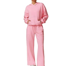 Wholesale Custom Logo women tracksuit cotton blend tracksuit active lifestyle set <b>Low</b> MOQ Factory Supply - Product Image 4