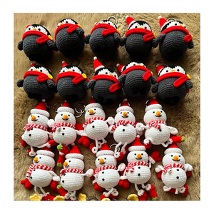 ตุ๊กตาหิมะคริสต์มาส รูปสัตว์การ์ตูน 3 มิติ งานแฮนด์เมด พร้อมพวงกุญแจคาราไบเนอร์แบบถัก และคลิปทองแดง - Product Image 6