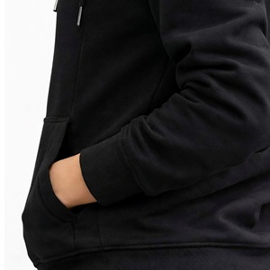 Sudadera con capucha de diseño nuevo, sólida, con bolsillo canguro, cierre de cremallera, personalizada, con cremallera completa, corta, para mujer. - Product Image 4