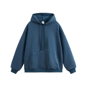 เสื้อฮู้ดโอเวอร์ไซส์สีฟ้าอ่อนแบบยูนิเซ็กซ์ ทรงปกติ สวมใส่สบาย เหมาะสำหรับฤดูใบไม้ร่วง มีกระเป๋า ดีไซน์ทันสมัย ผลิตจากผ้าฝ้ายถัก - Product Image 4