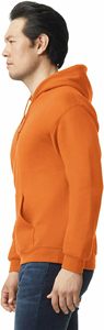 Men's Plus Size <b>Orange</b> Hooded Pullover Sweatshirt Solid Color Long Sleeve <b>Hoodie</b> - Product Image 5
