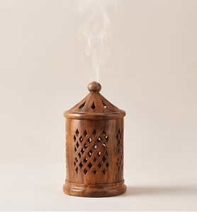 Porta Incienso de Madera de Mango Natural, Diseño Redondo Recortado, Difusor de Aromaterapia, Soporte para Incienso, Regalo - Product Image 5