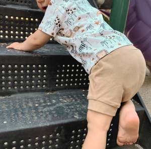 Shorts pour bébé et tout-petit 100% bambou à carreaux gingham, style pique-nique, rétro, taille haute - Product Image 6