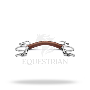 Bocado de cuero suave Pelham para caballo, equipo de equitación - Product Image 3