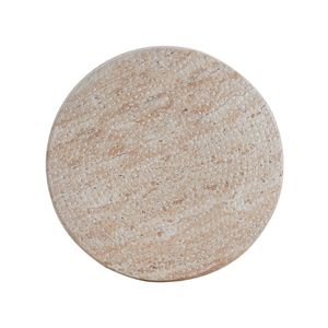 Lightweight Outdoor/Indoor Concrete <b>Side</b> <b>Table</b> with <b>Travertine</b> Finish - Product Image 5
