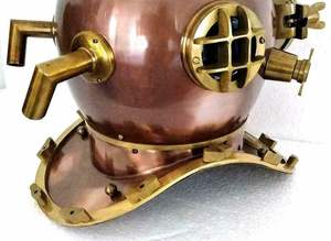 Casco de Buceo Vintage de Latón, Marca V de la Marina Estadounidense, para Buceo Profundo, Estilo Boston - Product Image 5