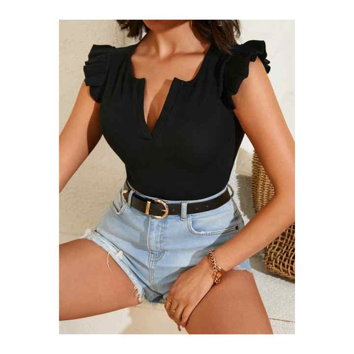 Women's Off-the-Shoulder V-Neck Camisole Blouse - 56488