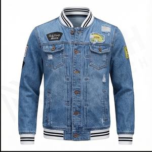 Chaqueta vaquera transpirable de alta calidad con estampado de moda nueva hecha en fábrica para hombre con personalización de logotipo frontal - Product Image 2