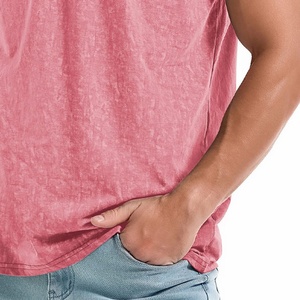 Venta al por mayor personalizado 100% algodón hombres Slim Fit secado rápido Camiseta cuello músculo Fitness estampado Puff técnica Hombre Ropa Fitness - Product Image 6