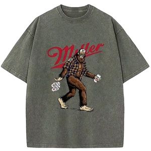 T-shirts légers et respirants en coton 100% délavés à l'acide pour hommes - Product Image 1