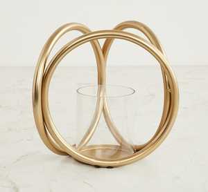 Support à bougie en métal doré avec insert en verre pour la décoration de la maison ou Pâques - Product Image 1