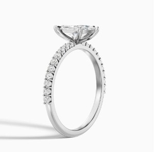Marquise Cut Moissanite <b>Ring</b> <b>925</b> Sterling <b>Silver</b> White Gold Plated Elegant Solitaire Engagement <b>Ring</b> Dainty Wedding Jewelry - Product Image 3