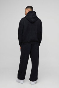 <b>Mens</b> <b>Navy</b> Blue and White Colorblock Full-Zip Custom Logo Hooded Sweatshirt and Matching <b>Jogger</b> Pants Tracksuit OEM ODM Wholesale - Product Image 5