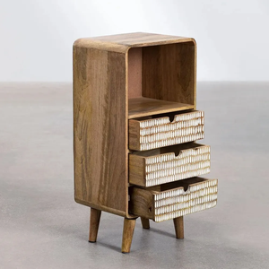 Mesita de Noche de Madera Hecha a Mano con Cajón de Almacenamiento – Mesita de Noche Minimalista para Decoración Moderna de Dormitorio, Decoración Elegante para Dormitorio - Product Image 3