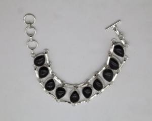 Black Spinel German <b>Silver</b> Adjustable <b>Bracelet</b> Natural Black Spinel Gemstone <b>Cuff</b> Handmade Fashion Jewelry - Product Image 1