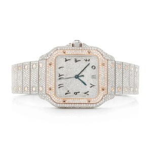 Montre de luxe pour homme sertie de diamants, cadran arabe blanc et or blanc, diamants Moissanite VVS, montre-bracelet personnalisée Hip Hop de haute qualité - Product Image 1