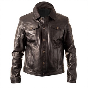 Chaqueta de Motocicleta de Cuero PU para Hombre, Nueva, Casual, con Cuello Alto, Cierre de Cremallera y Botones, Ecológica, Impermeable, con Tela No Tejida - Product Image 4