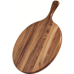 Plateau à pizza rond avec poignée, passe au lave-vaisselle, design artisanal, planche à découper, utilisation en cuisine, présentation sur comptoir, antidérapant et de qualité supérieure - Product Image 5