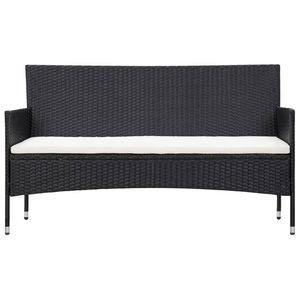 Juego de Sofás Blanco Crema y Negro para Muebles de Patio - Product Image 4