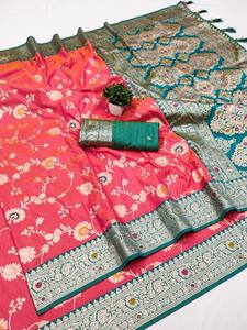 Sari en soie Banarasi royal avec élégance Meenakari - Product Image 3