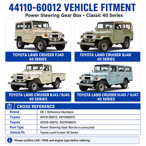 แร็คพวงมาลัยเพาเวอร์ฟูชิสำหรับรถยนต์โตโยต้าแลนด์ครุยเซอร์ FJ40 44110-60012 45310-36070 คเรมาลเลรา เด ดิเรชั่น - Product Image 6