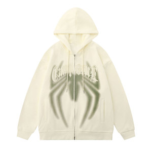 Wearpex – Cardigan unisexe en coton brodé avec patch araignée rétro, style streetwear, coupe ample, pour l'automne - Product Image 4