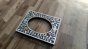 Rustic <b>White</b> Pearl Inlay <b>Frame</b> for Modern & Traditional Homes Eco Friendly Mother of Pearl Inlay Natural Crafts - Product Image 3