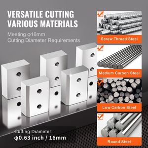Lame per Tagliabarre Elettriche, 6 Pezzi, Diametro di Taglio 16mm (5/8 Pollici), HRC58-60, Lame Idrauliche Industriali per Barre d'Armatura - Product Image 3