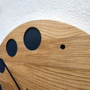 Hand Crafted Modern Wooden <b>Wall</b> <b>Clock</b> Round Analog Quartz Design With Black Dot Markers For Living Room - Product Image 4