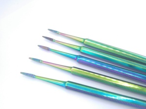 Lime à ongles personnalisable à une extrémité pour ongles incarnés, couleur arc-en-ciel plasma, tête dentelée, en acier inoxydable, pour podologie - Product Image 1