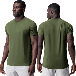 Camiseta Deportiva Personalizada Ville para Hombre, Beige, Manga Corta, Cuello Redondo, Informal, Transpirable, Ecológica, Tejida, Diseño de Color Sólido - Product Image 6